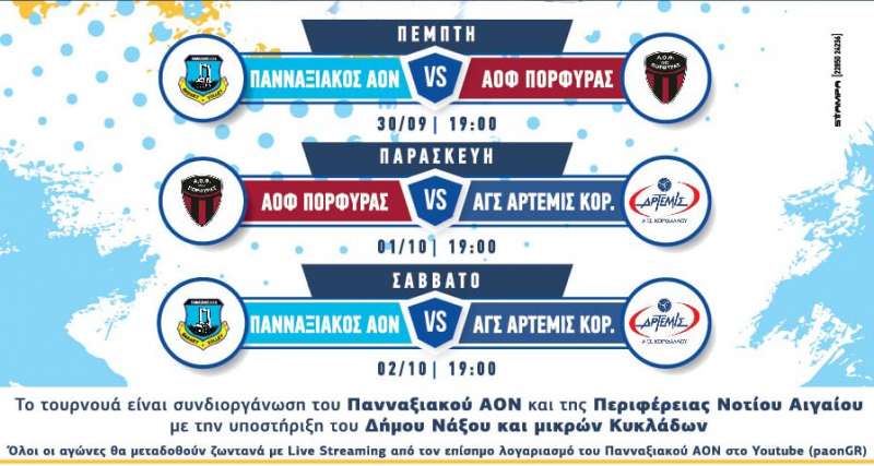 Live Stream: ΑΟΦ Πορφύρας - ΑΓΣ Άρτεμις (2ο Τουρνουά "Γιάννης Συμεώνογλου")