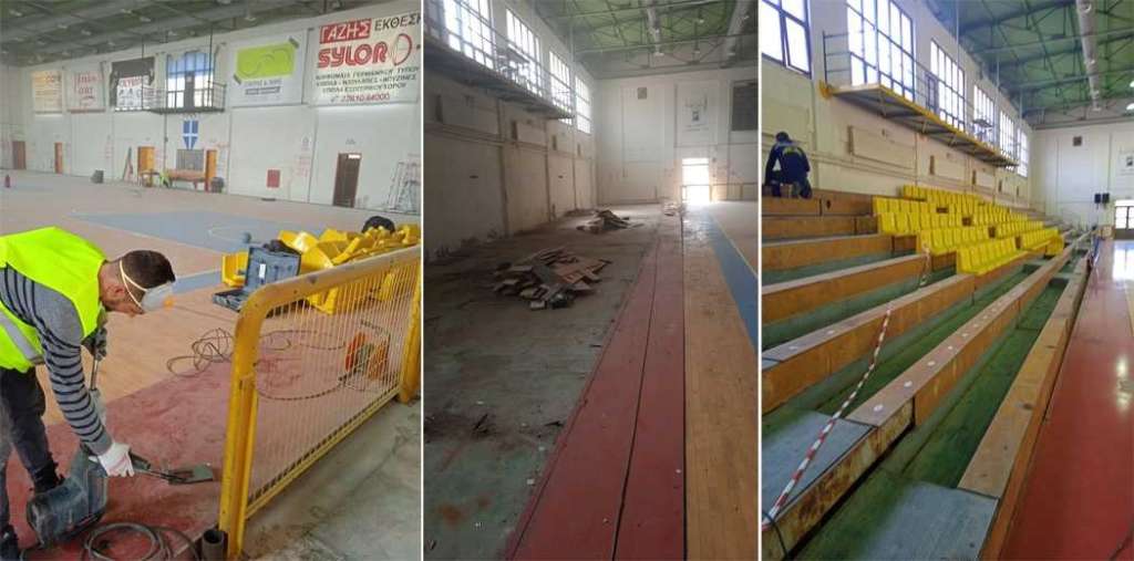 Ξεκίνησαν οι εργασίες στο κλειστό γήπεδο μπάσκετ της Σύρου