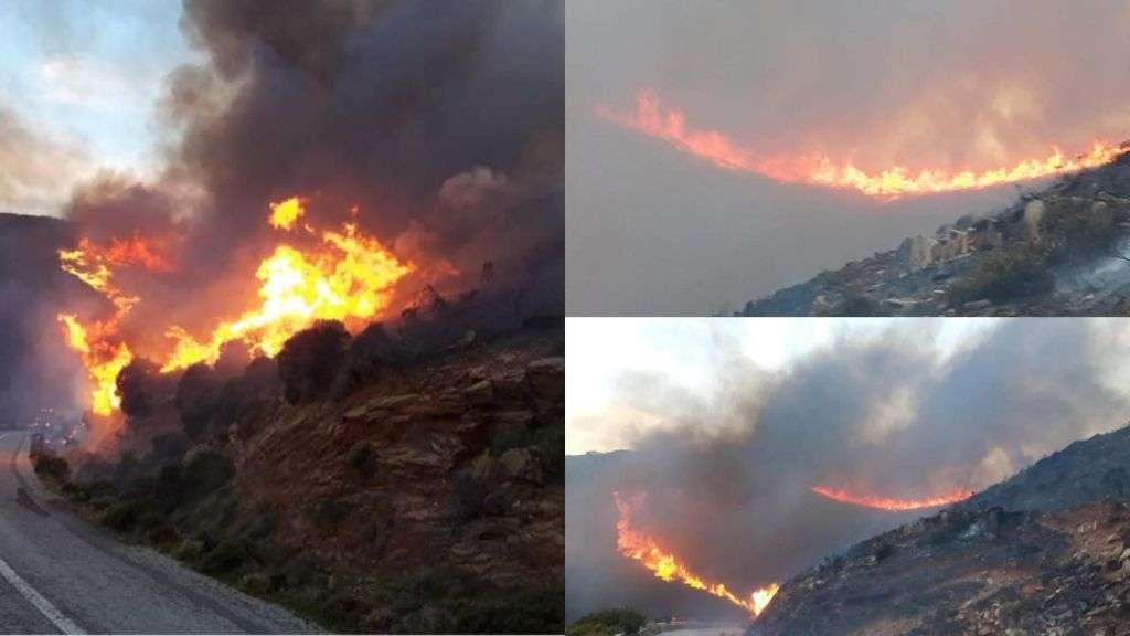 Μεγάλη πυρκαγιά στην Άνδρο | Εκκένωση χωριού [vid]